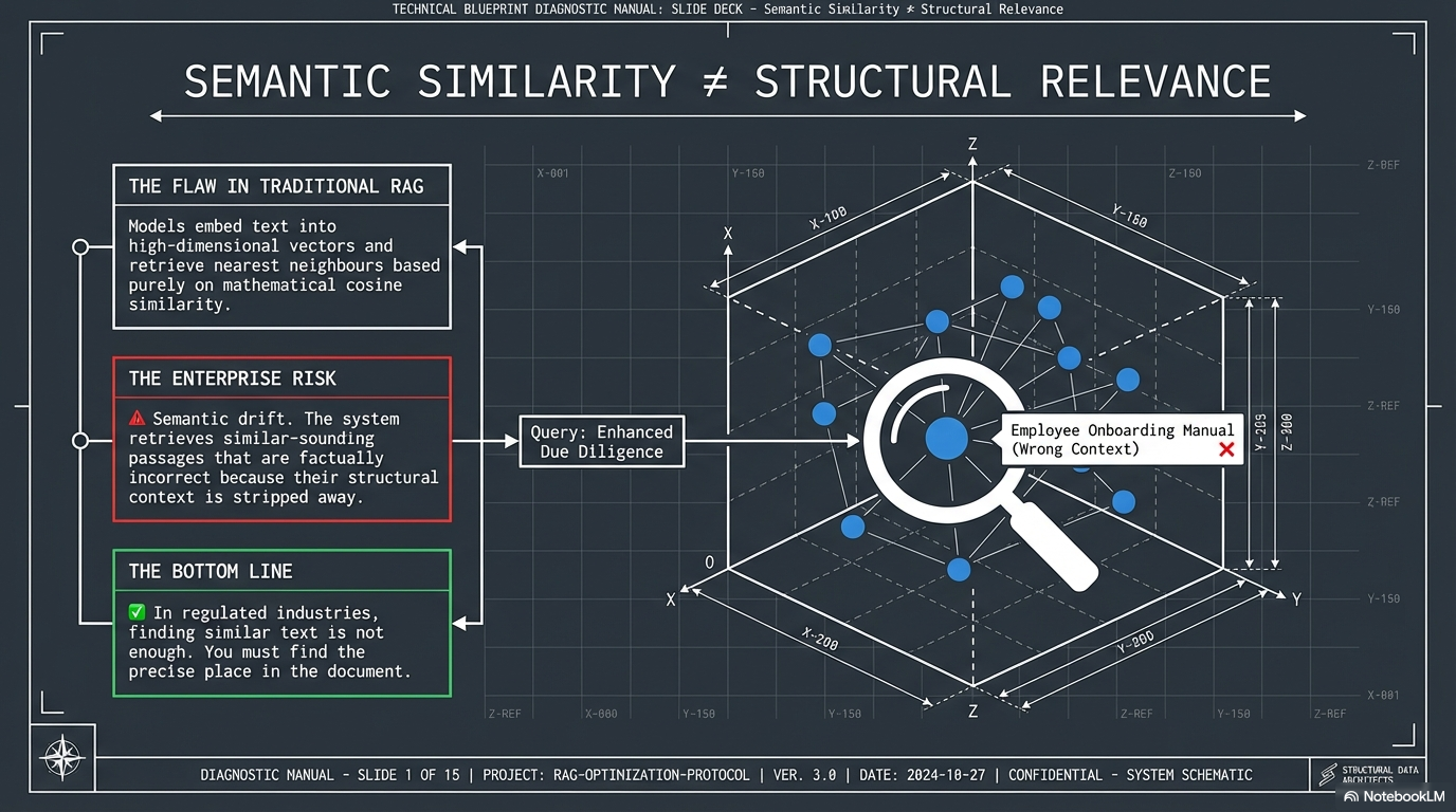 Semantic Similarity vs Structural Relevance — why finding similar text is not the same as finding the right answer